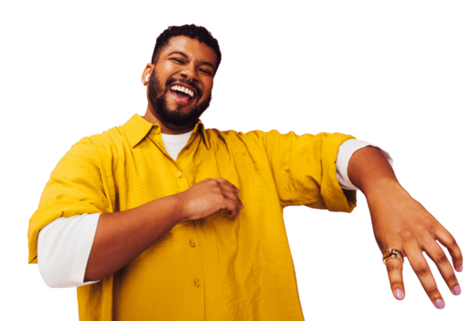 Dancing man isolated on a transparent background