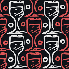 seamless wine pattern. vector doodle illustration with wine. pattern with wine
