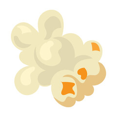 Popcorn for eating during premiere of movie. Vector illustration of souffles grain isolated on white background