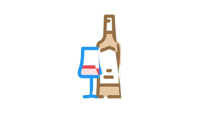 cabernet sauvignon red wine color icon animation