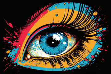 eye pop art cartoon