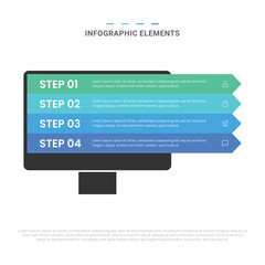 Vector modern shapes options infographic elements for business with icons template design