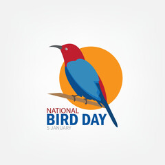 Vector illustration of National Bird Day. Simple and elegant design