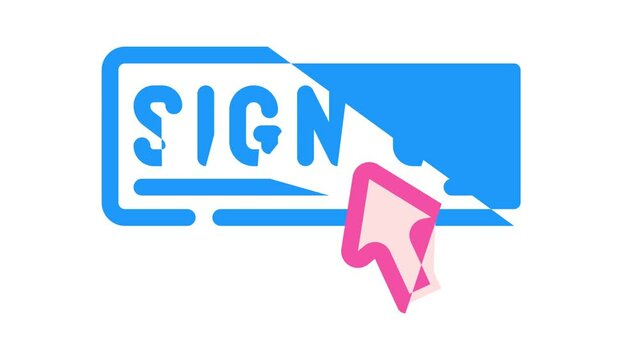 sign up registration color icon animation