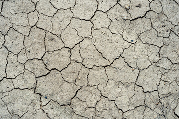 Brown dry soil or desert cracked ground texture background,land arid earth warming.
