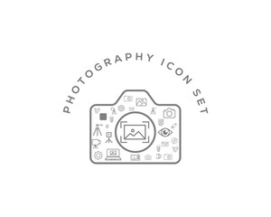 Fototapeta premium Vector photography icon set