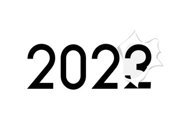 2023 TYPOGRAPHY WITH TORN PAPER EFFECT. SUITABLE FOR 2023 NEW YEAR DESIGN