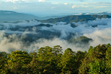 fog over the mountains