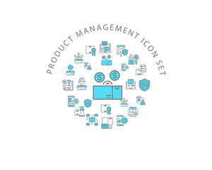 Vector product management icon set