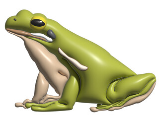 Naklejka premium Frog in 3D style on transparent background