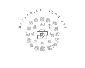 Vector mechanical icon set 