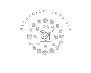 Fototapeta premium Vector mechanical icon set 