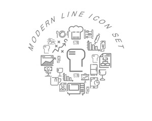 Vector modern line icon set