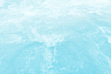 Defocus blurred transparent white colored clear calm water surface texture with splashes and bubbles. Trendy abstract nature background. Water waves in sunlight with copy space. White water shinning 