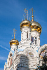 orthodox church with golden domes in Karlovy Vary