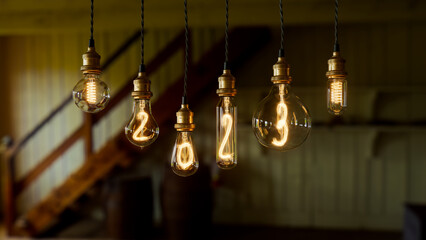 Light bulb New Year background. Edison light bulb. 2023 year.