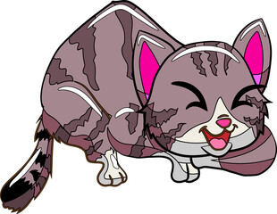 cartoon colorful cat set free vector