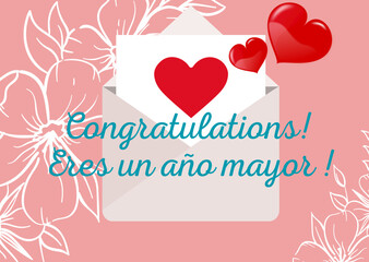 Congratulations eres un ano major_greeting card