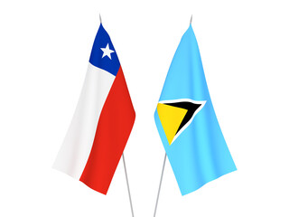 Chile and Saint Lucia flags