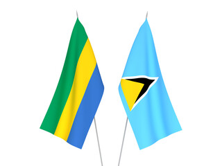 Gabon and Saint Lucia flags