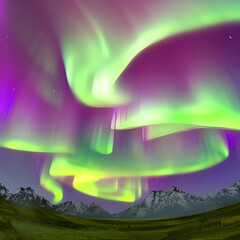 Fototapeta na wymiar Aurora Background, Aurora Landscape Background, Northland Lights Background 
