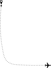 Obraz premium Airplane dotted line