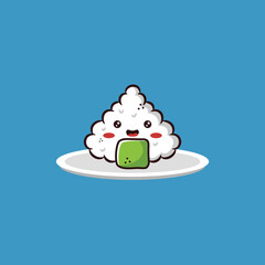 cute illustration of sushi on a plate