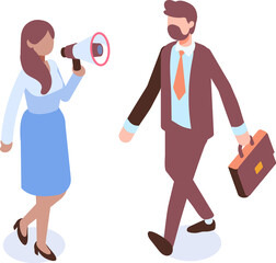 Fototapeta premium Coworking. Business people isometic 