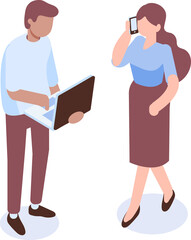 Coworking. Business people isometic 