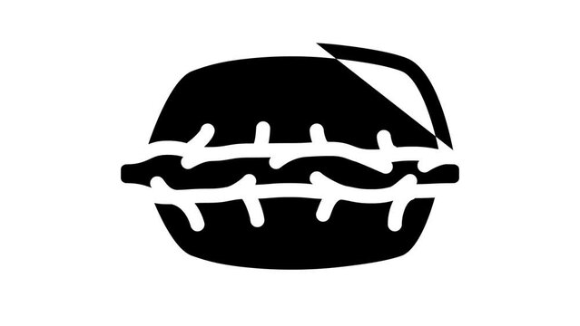 dumpling dish line icon animation