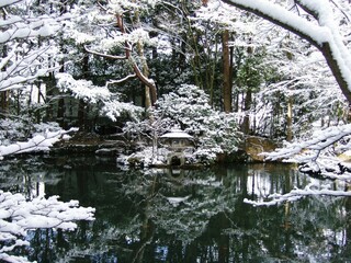 京都　南禅寺天授庵の雪景色