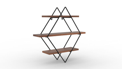 book shelf angle view with shadow 3d render