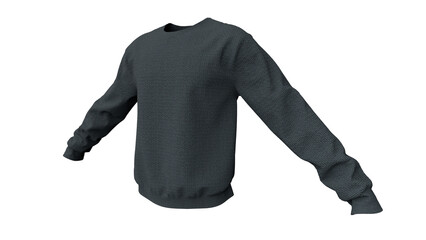 sweatshirt angle view without shadow 3d render