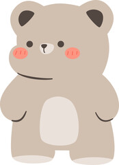 Fototapeta premium bear cartoon flat style illustration