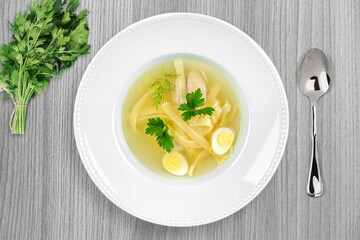 Tasty fresh hot soup dish