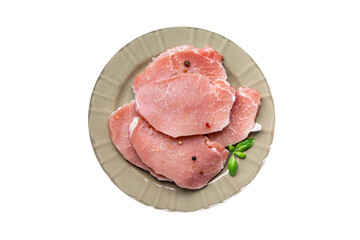 raw pork meat cut slice steak fresh meal food snack on the table copy space food background rustic top view