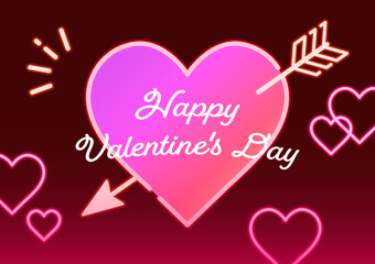 ネオンカラーのバレンタインデーのバナーテンプレート