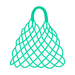 Woven net. Eco bag vector illustration. Drawing of reusable zero waste bag isolated on white background. Environment, ecology