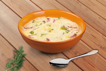Tasty fresh hot soup dish