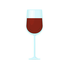 A glass of red wine. Vector object on a white background, Isolate.