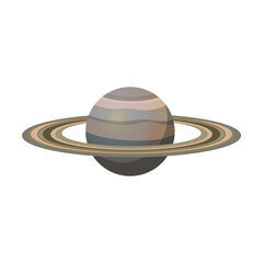 Saturn planet of solar system vector illustration. Cartoon drawing isolated on white background. Space, astronomy