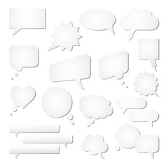 Flat speech bubble set. Talk bubble. Cloud speech bubbles collection. Vector illustration isolated on the white background