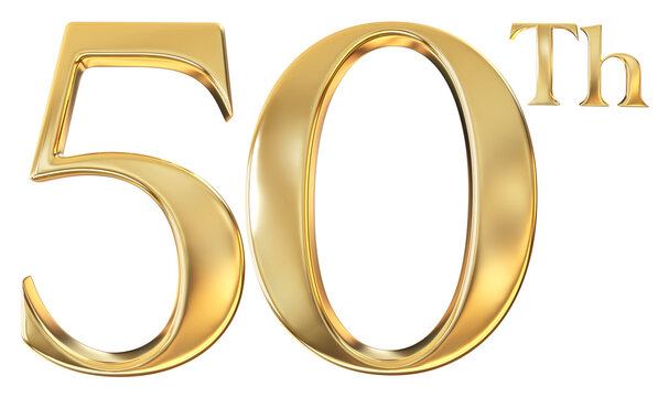 anniversary Golden 50 Number 3D Rendering