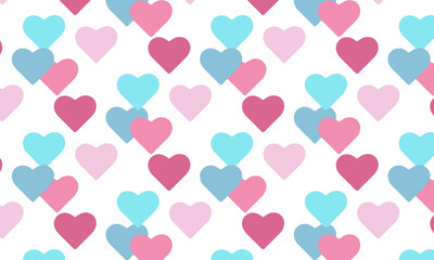 Colorful hearts on white background