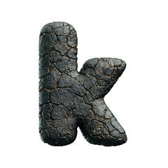asphalt letter K - Small 3d tarmac font - Suitable for road, transport or highway related subjects
