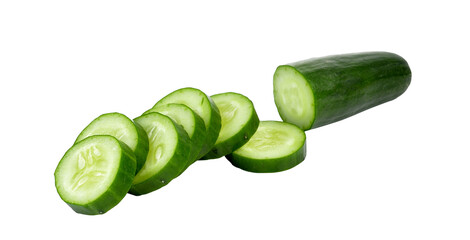 Cucumber slices isolated on transparent png