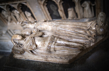 Funeral effigy in Collegiate Church of St Peter at Westminster Abbey 15th century. London, UK
