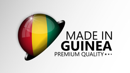 Fototapeta premium Made in Guinea graphic and label.
