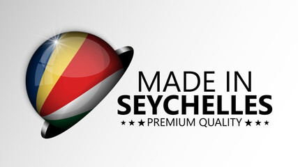 Naklejka premium Made in Seychelles graphic and label.