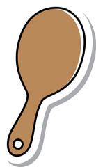 ステッカー風の単品アイコン　しゃもじ